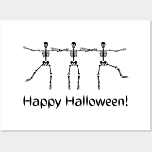 Happy halloween skeletons Posters and Art